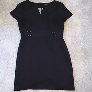 Tahari Pin-Striped Short Sleeve Dress